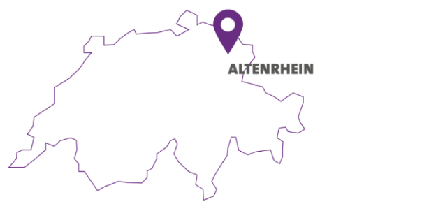 Visuel montrant la ville de Altenrhein sur la carte de la Suisse